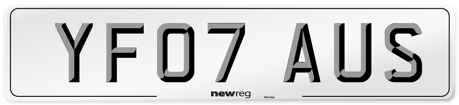 YF07 AUS Number Plate from New Reg